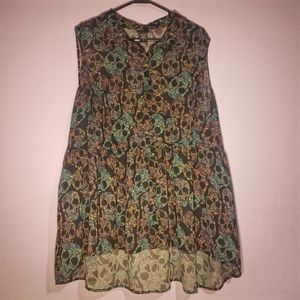 ☠ Sheer Multicolored Skull Pattern Blouse ☠